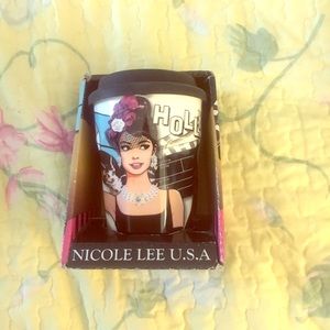 Ceramic to go coffee mug with lid.